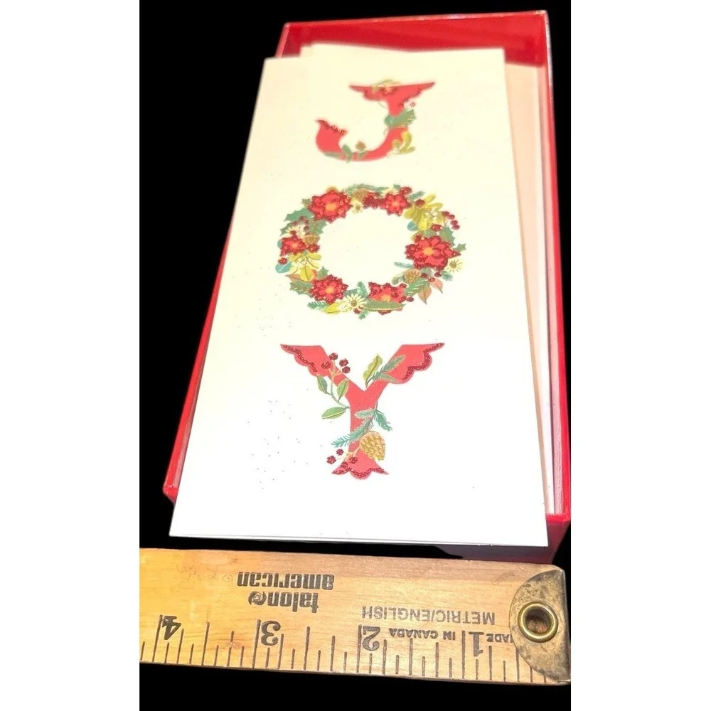 Papyrus JOY Holiday Note Cards 12 Box Set 16 Gold Foil Seals x mas stationary